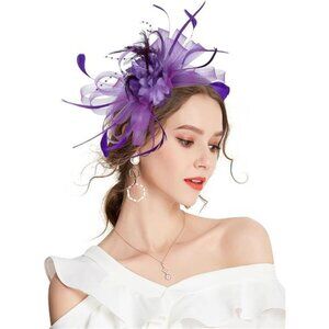 Fascinator Hats for Women 05 Purple